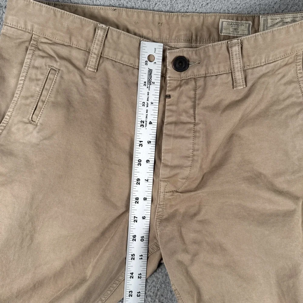 AllSaints Cannon‎ Chino Men's 32 (34x25) Dark Khaki Slim Straight Button Fly